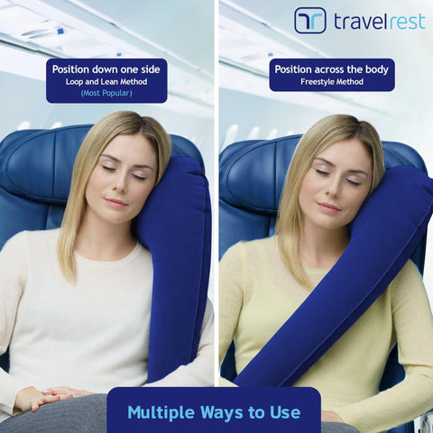 TRAVELREST next to water bottle showing compact size and portability