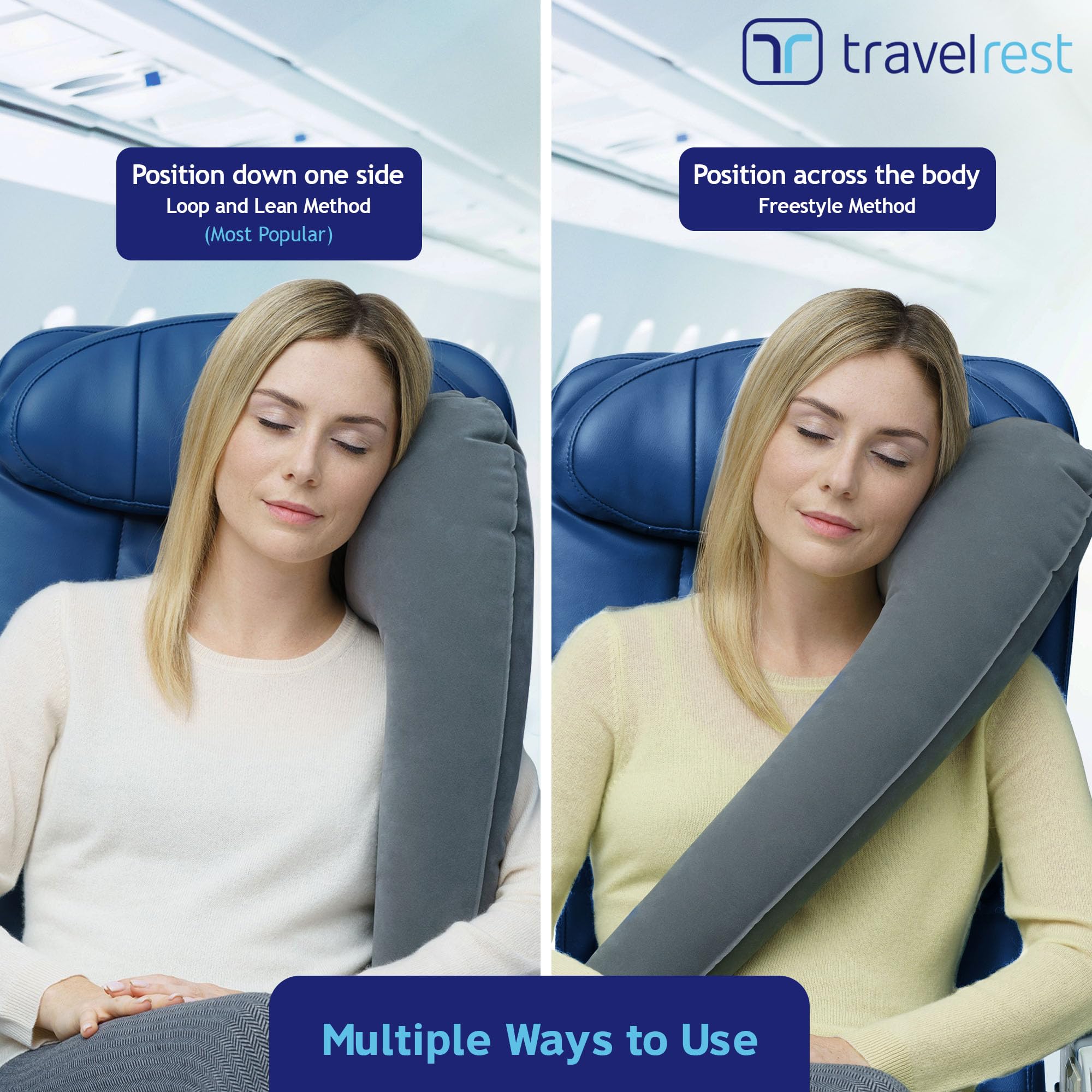 TRAVELREST close-up texture showing soft cover and comfort-focused finish benefit