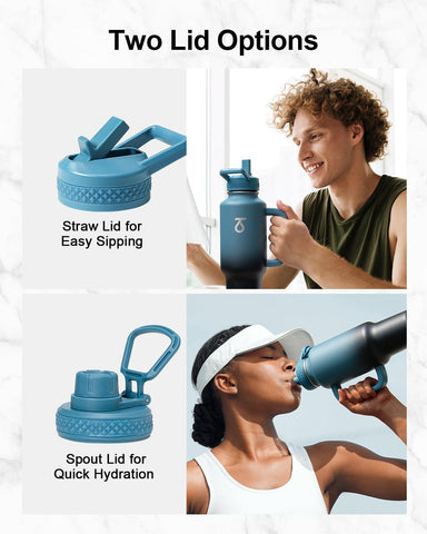 Trebo bottle seated in car cup holder demonstrating stable travel convenience