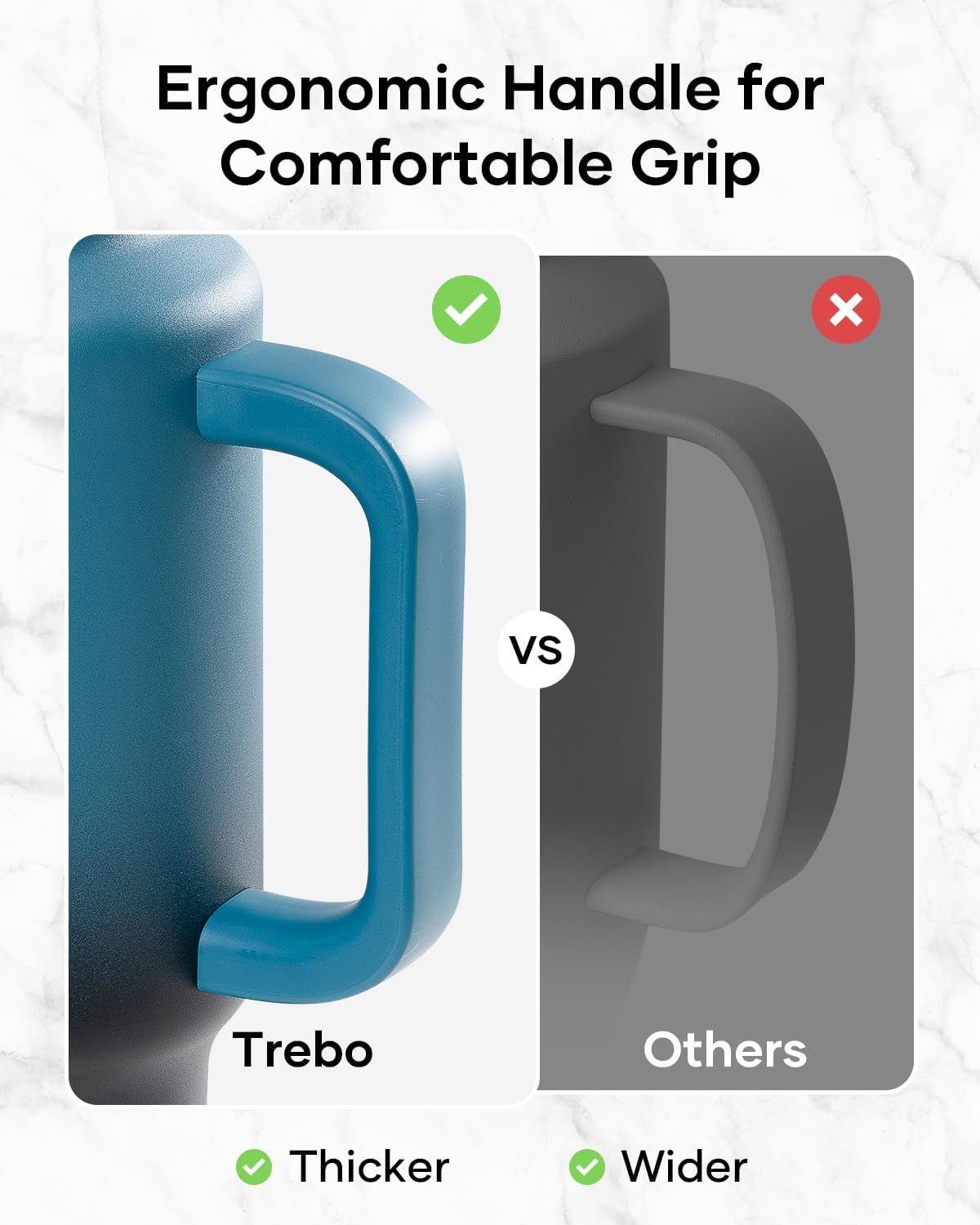 Trebo powder-coated finish close-up offering slip resistance and scratch durability