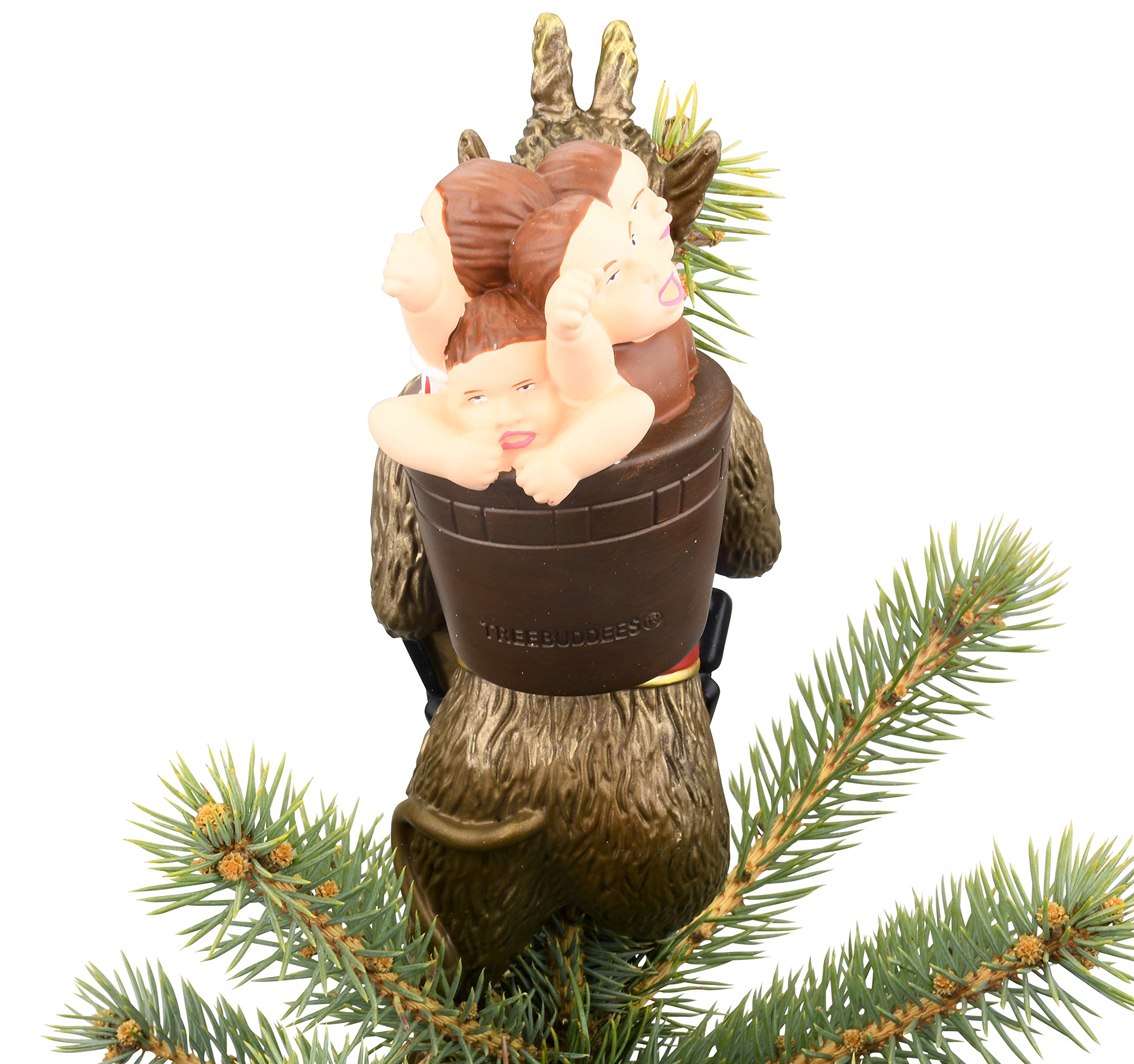 Tree Buddees Krampus magnets and feet showing attachment points for stability