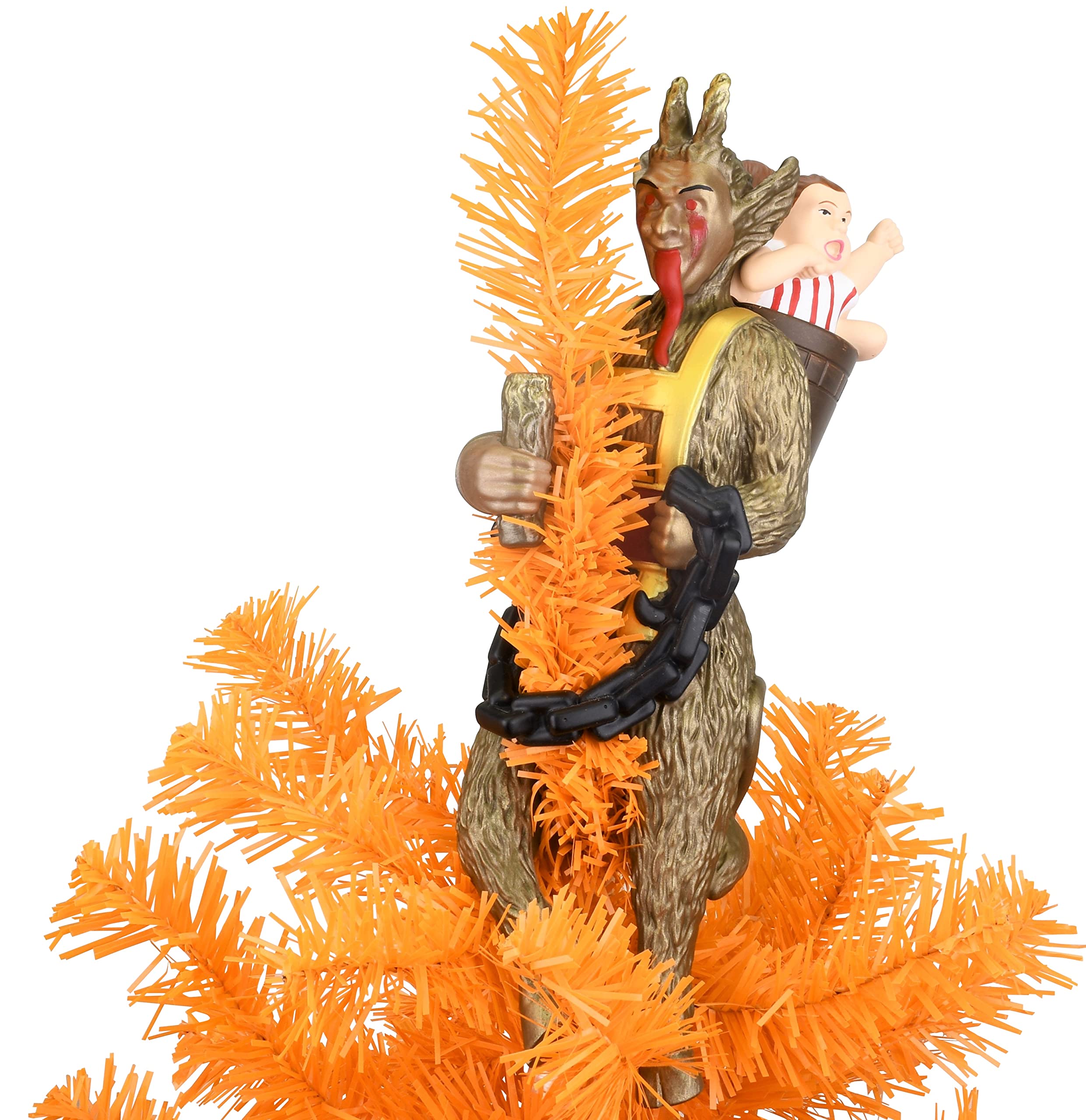 Tree Buddees Krampus size comparison next to ruler showing 10 inch scale
