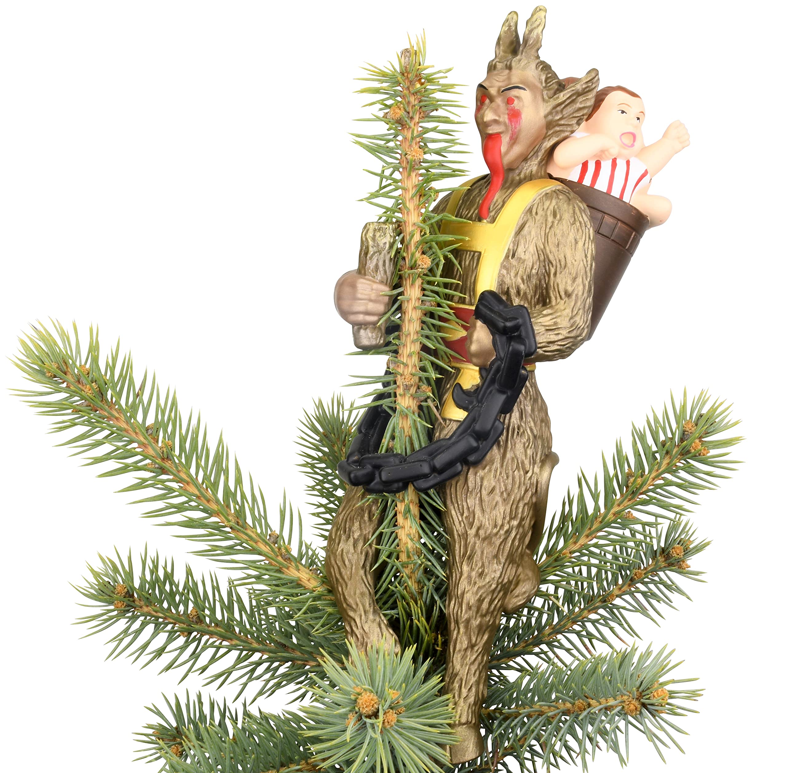 Tree Buddees Krampus side profile displaying sculpted horns and lightweight design