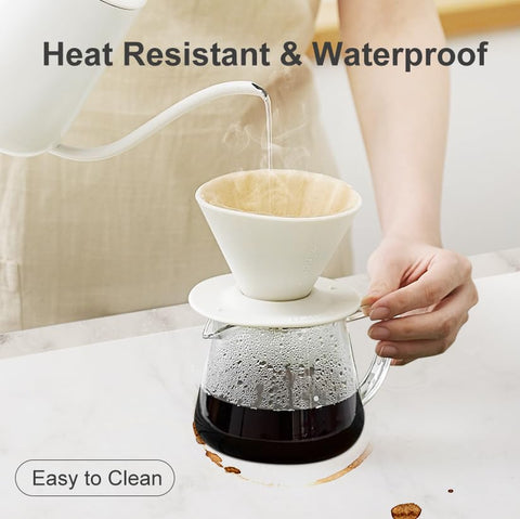 Treerit mat under hot pot showing heat resistance protects countertop from hot cookware