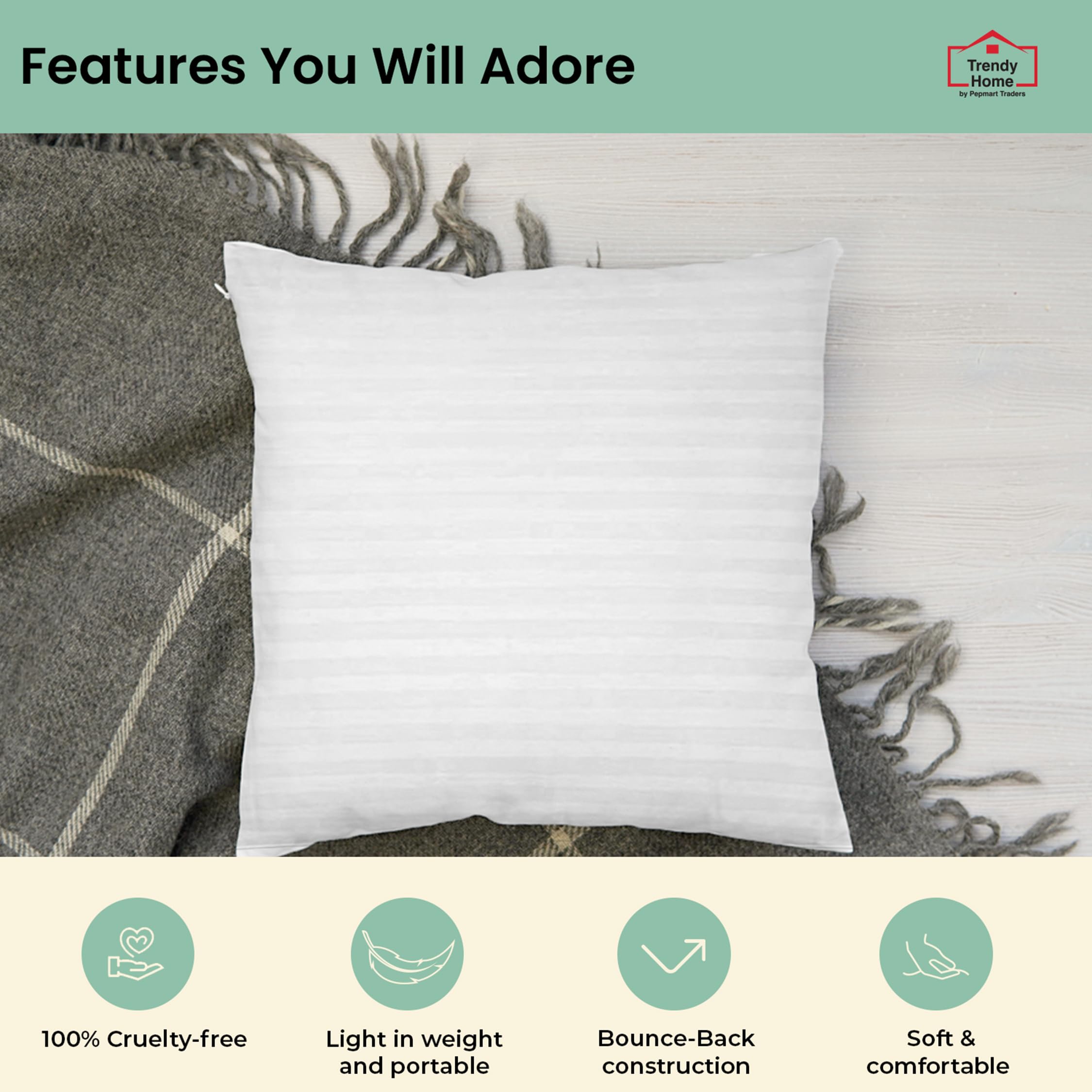 Trendy Home pillows styled on a couch demonstrating enhanced comfort and decorative impact