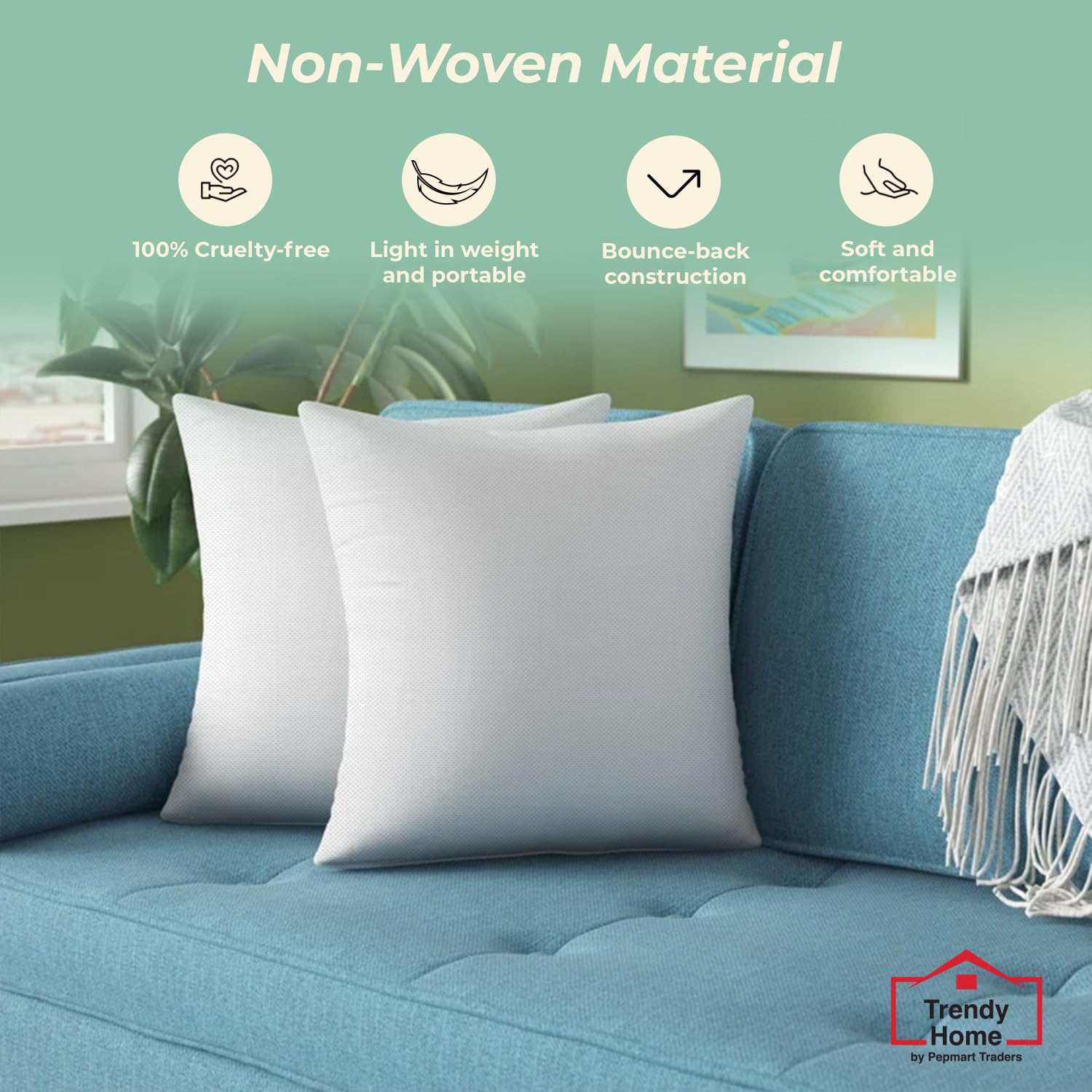 Trendy Home non-woven fabric close-up displaying durable surface and low-lint benefit