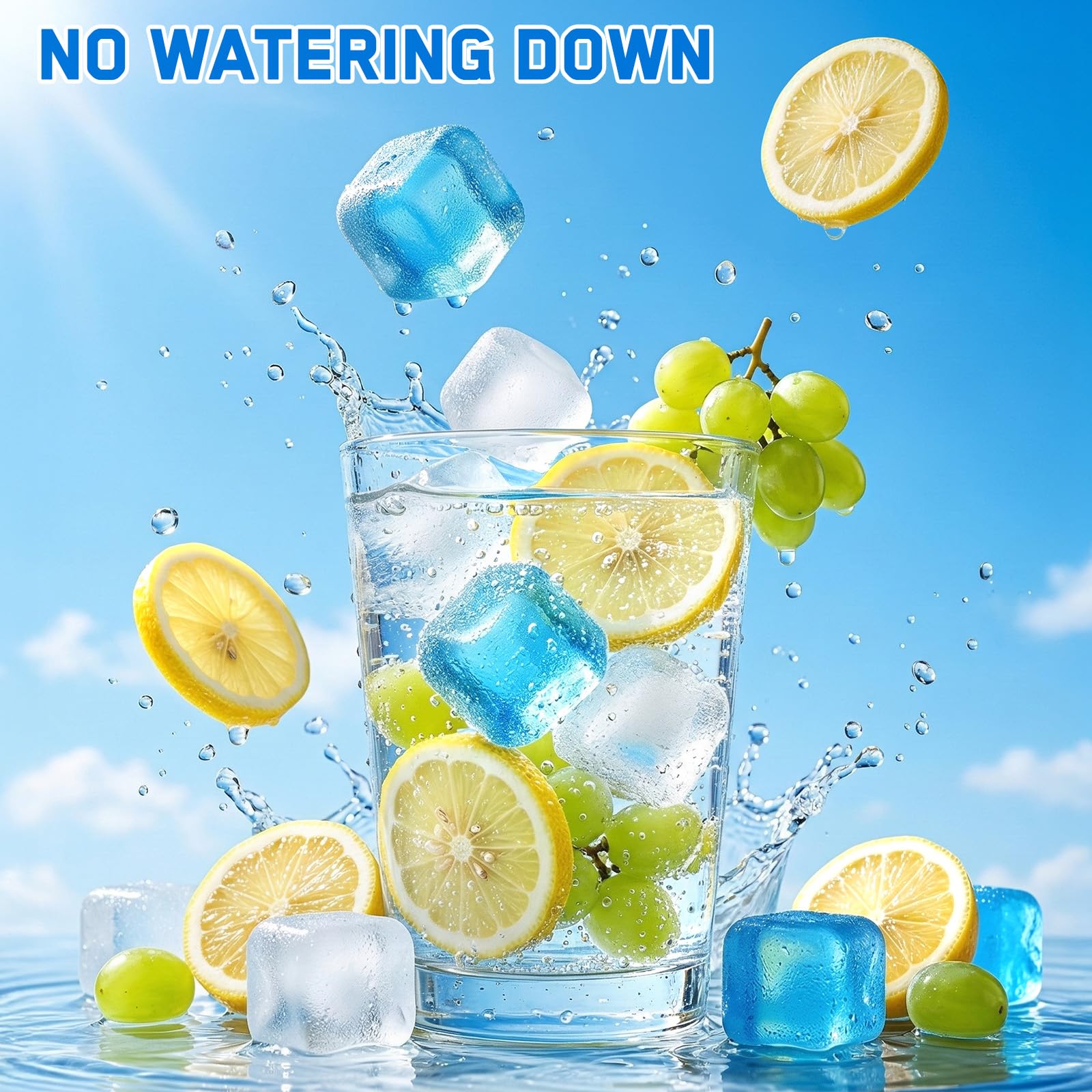 Trevionak cubes in a glass chilling a drink while preserving flavor