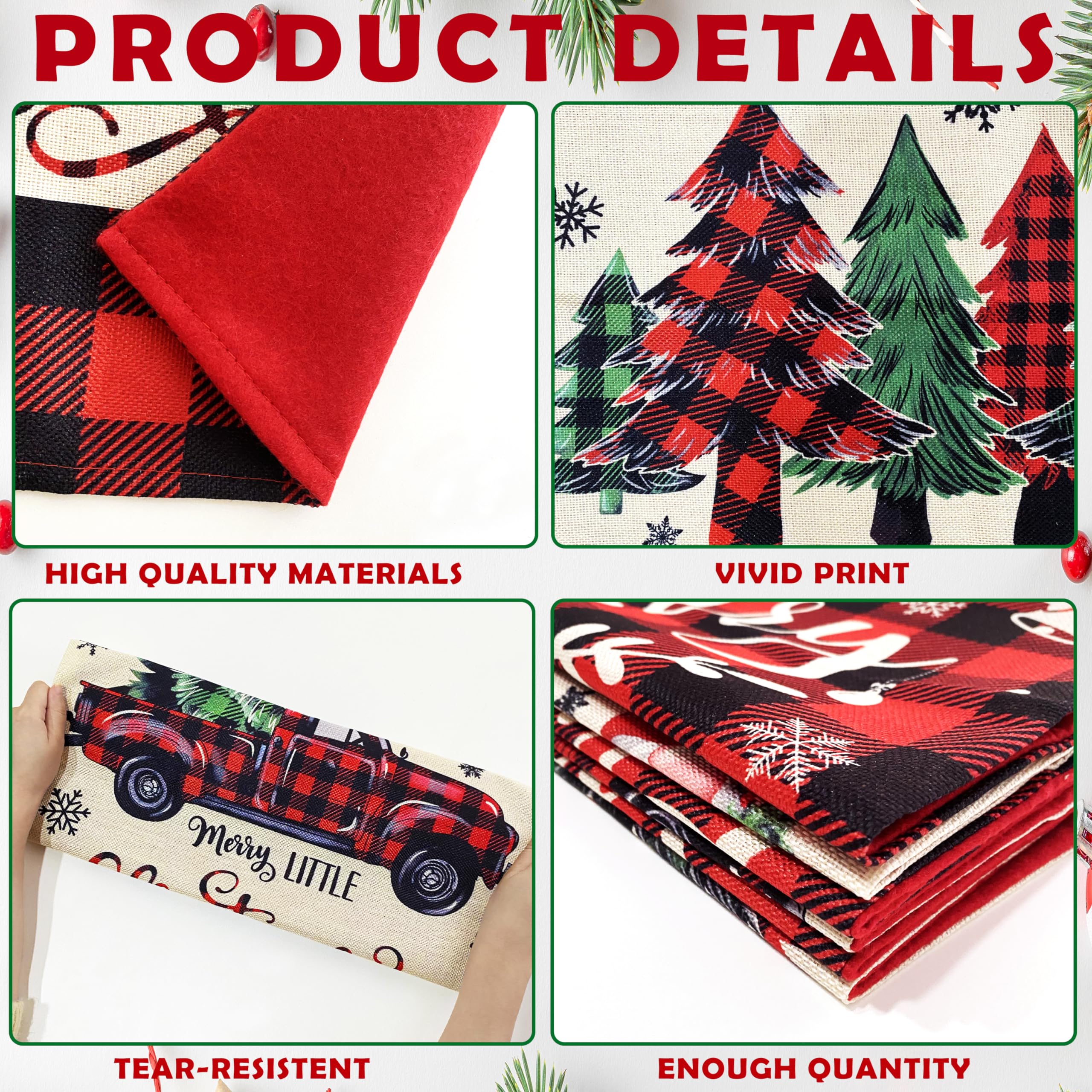 TREWAVE mixed motifs of tree, elk, snowflake for varied holiday looks