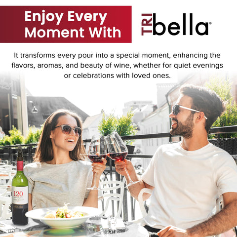 TRIBELLA in hand while pouring to show ergonomic use and controlled flow benefit