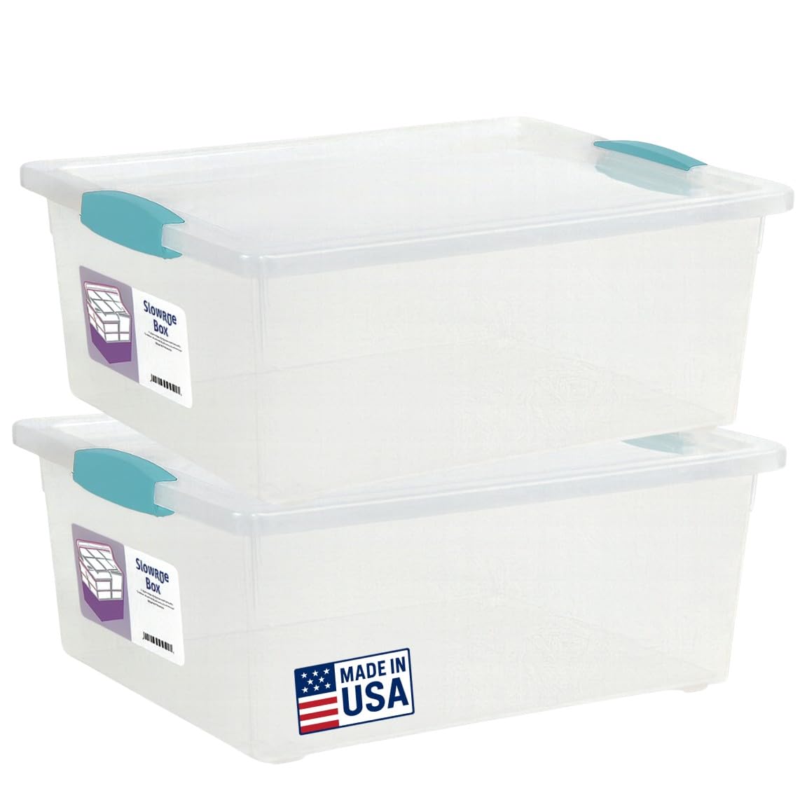 Tribello clear container front view showing volume and easy visibility benefit