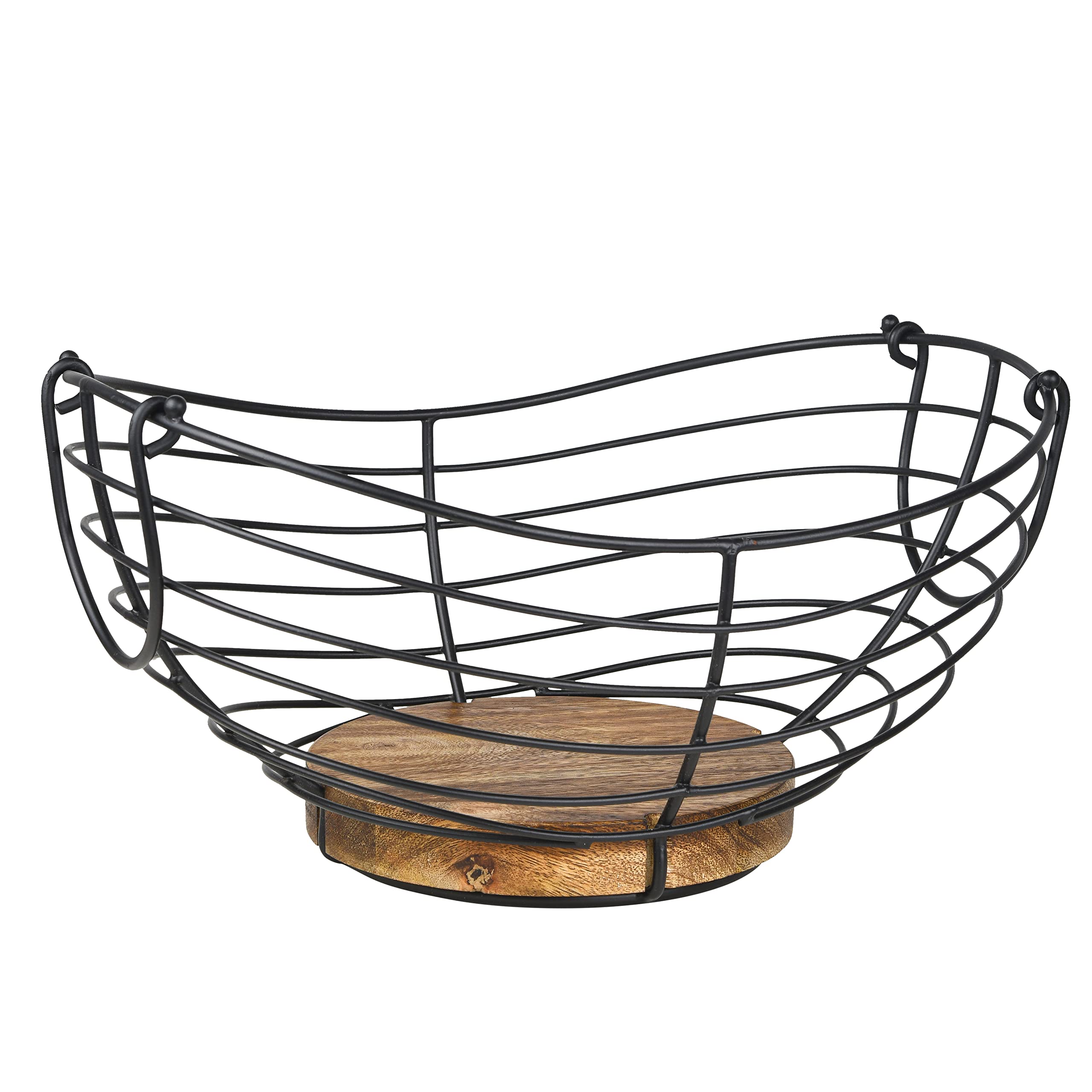Tribello fruit basket front view showing full capacity and stylish display benefits