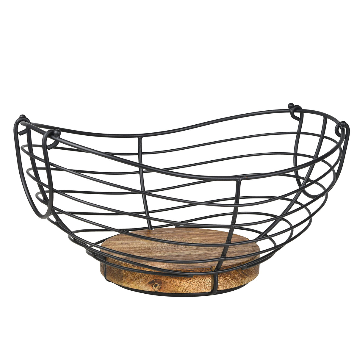 Tribello fruit basket front view showing full capacity and stylish display benefits