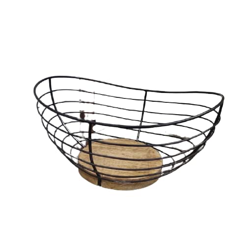 Tribello fruit basket next to common items showing scale and space-saving benefit