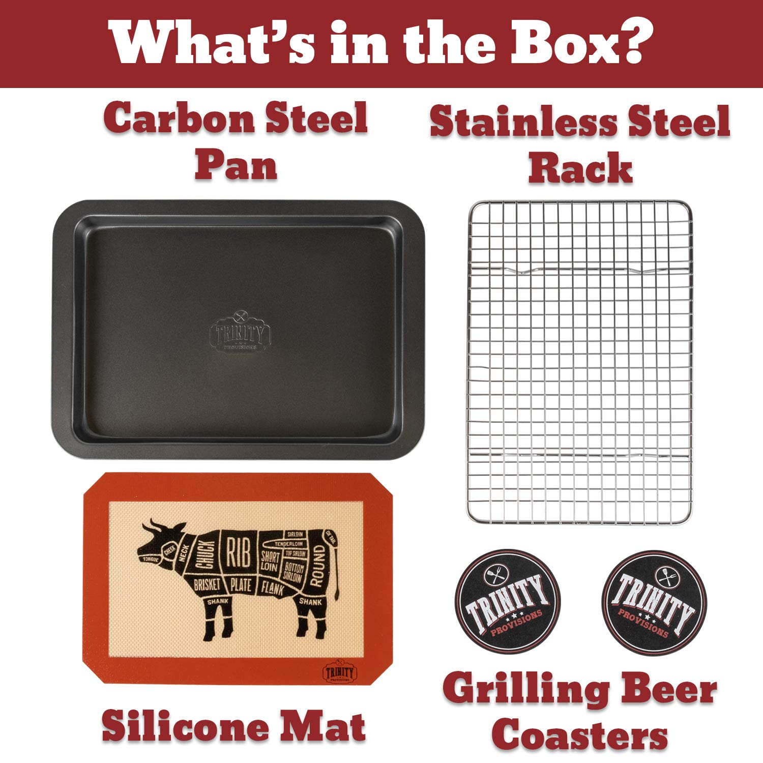 Trinity Provisions pan held in hand for size comparison showing compact portable benefit