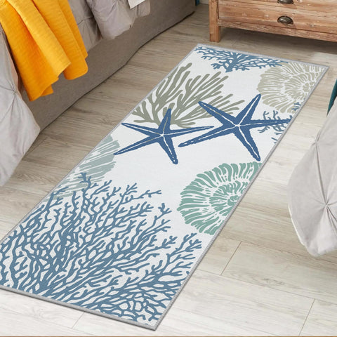 Tritard close-up of starfish and seashell pattern highlighting durable fiber texture benefit