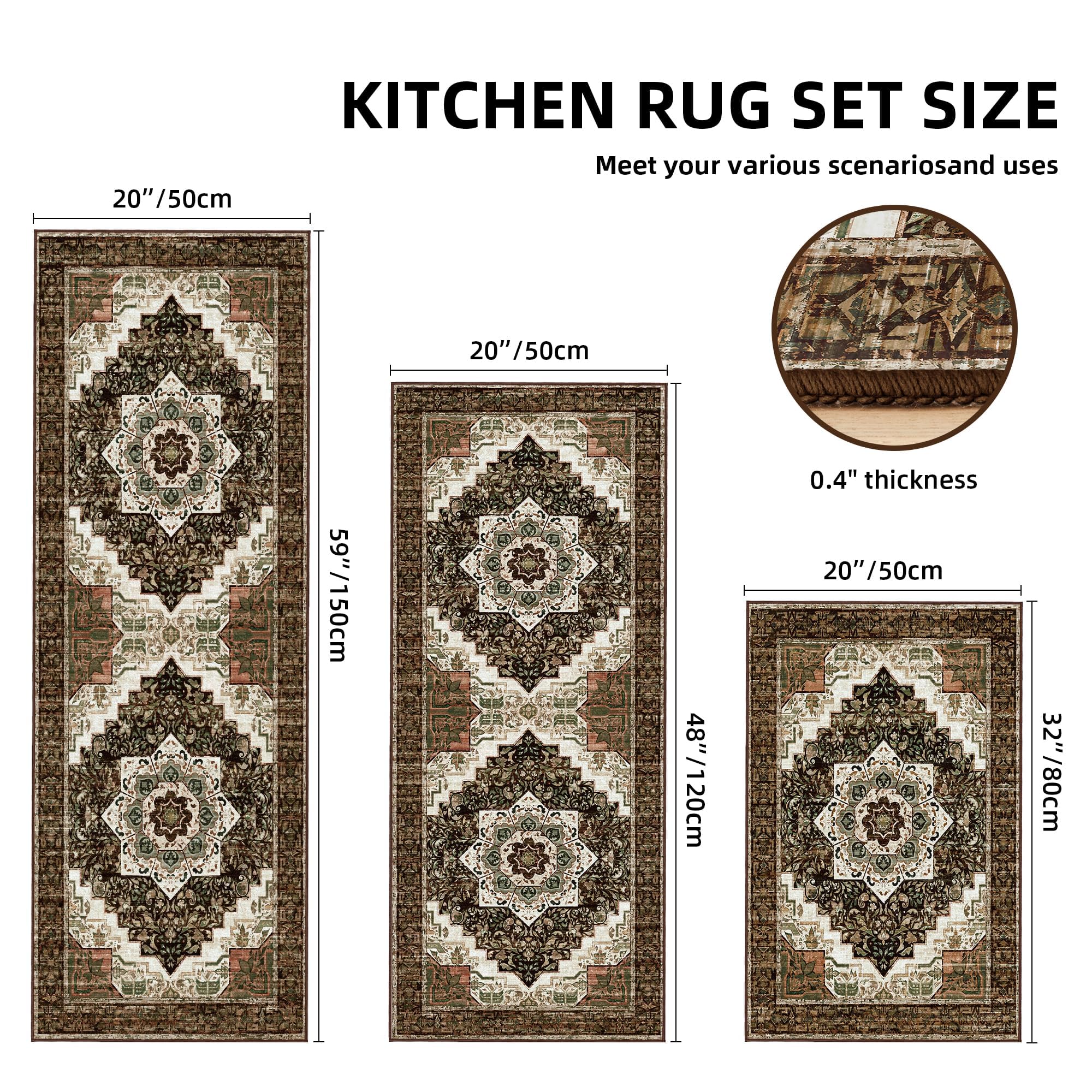 Tritard brown rug placed at kitchen sink demonstrating cushioned standing support
