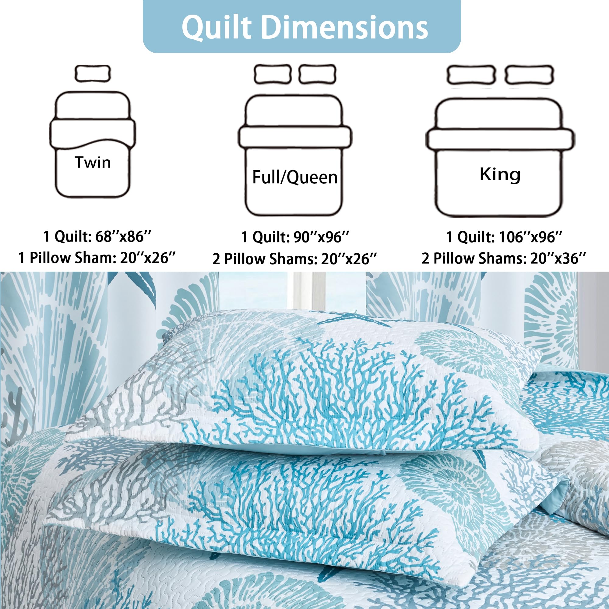 Tritard size comparison showing California King quilt providing wide drape