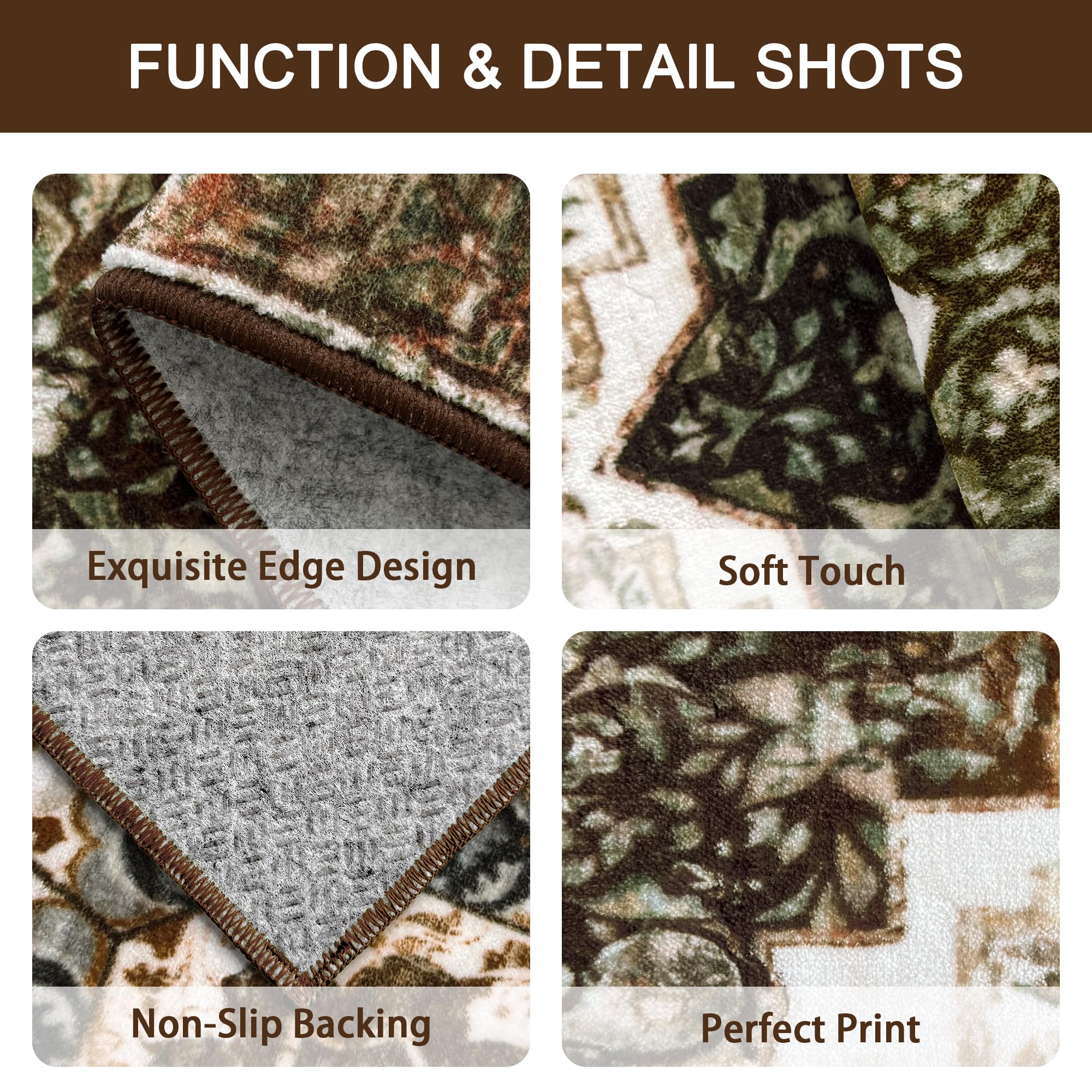 Tritard three rugs displayed side-by-side to show distinct sizes for flexible placement