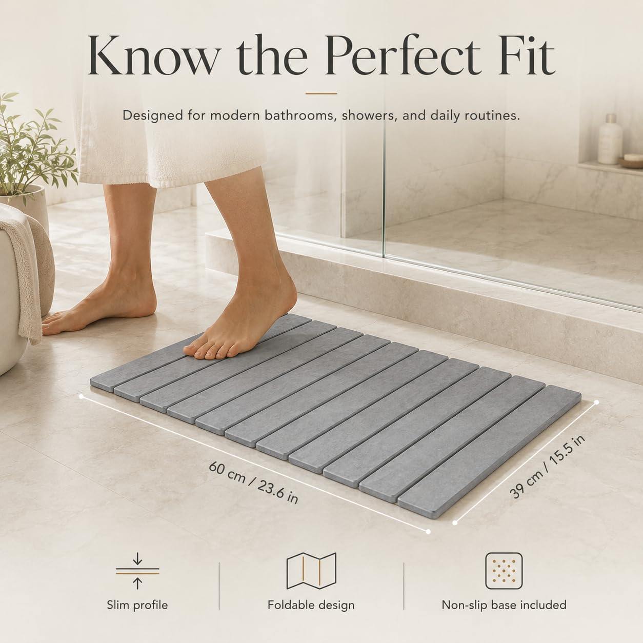 Trivelle anti-slip base under mat, stable step-out benefit
