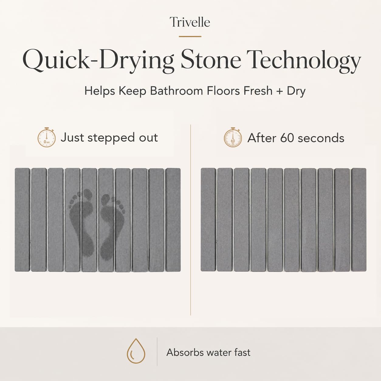 Trivelle closeup of diatomaceous earth texture, rapid absorption benefit