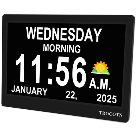 TROCOTN front display showing large time and date for quick reading