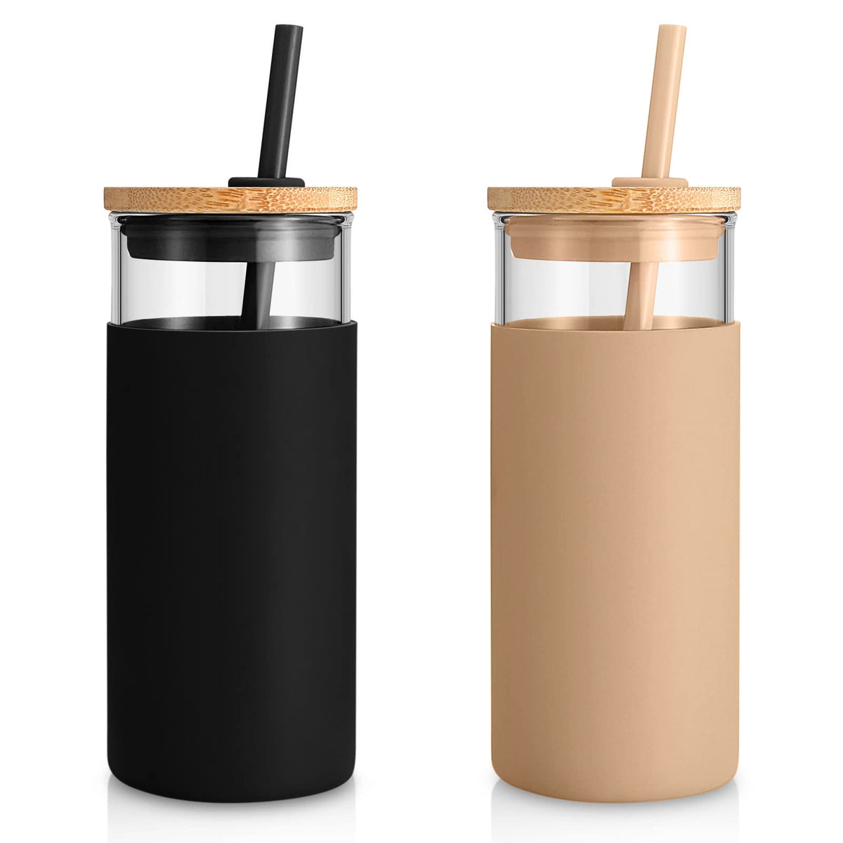 Tronco front view of 20 oz glass tumbler showing sleek design and clarity