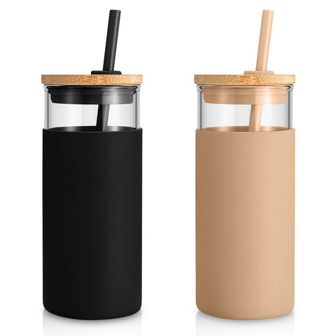 Tronco front view of 20 oz glass tumbler showing sleek design and clarity