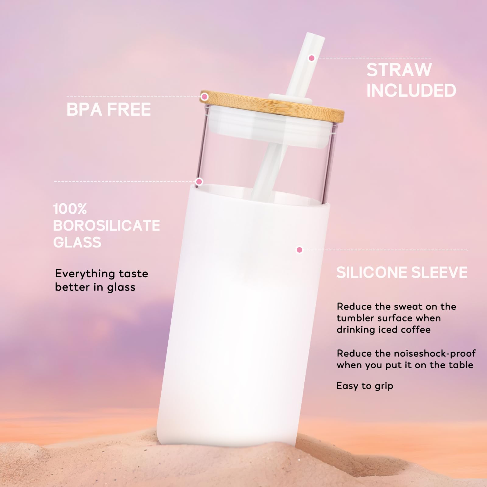 Tronco two BPA-free straws with lid showing reusable plastic alternative