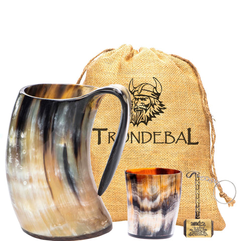 Trondebal front view horn mug showing full shape and gift appeal