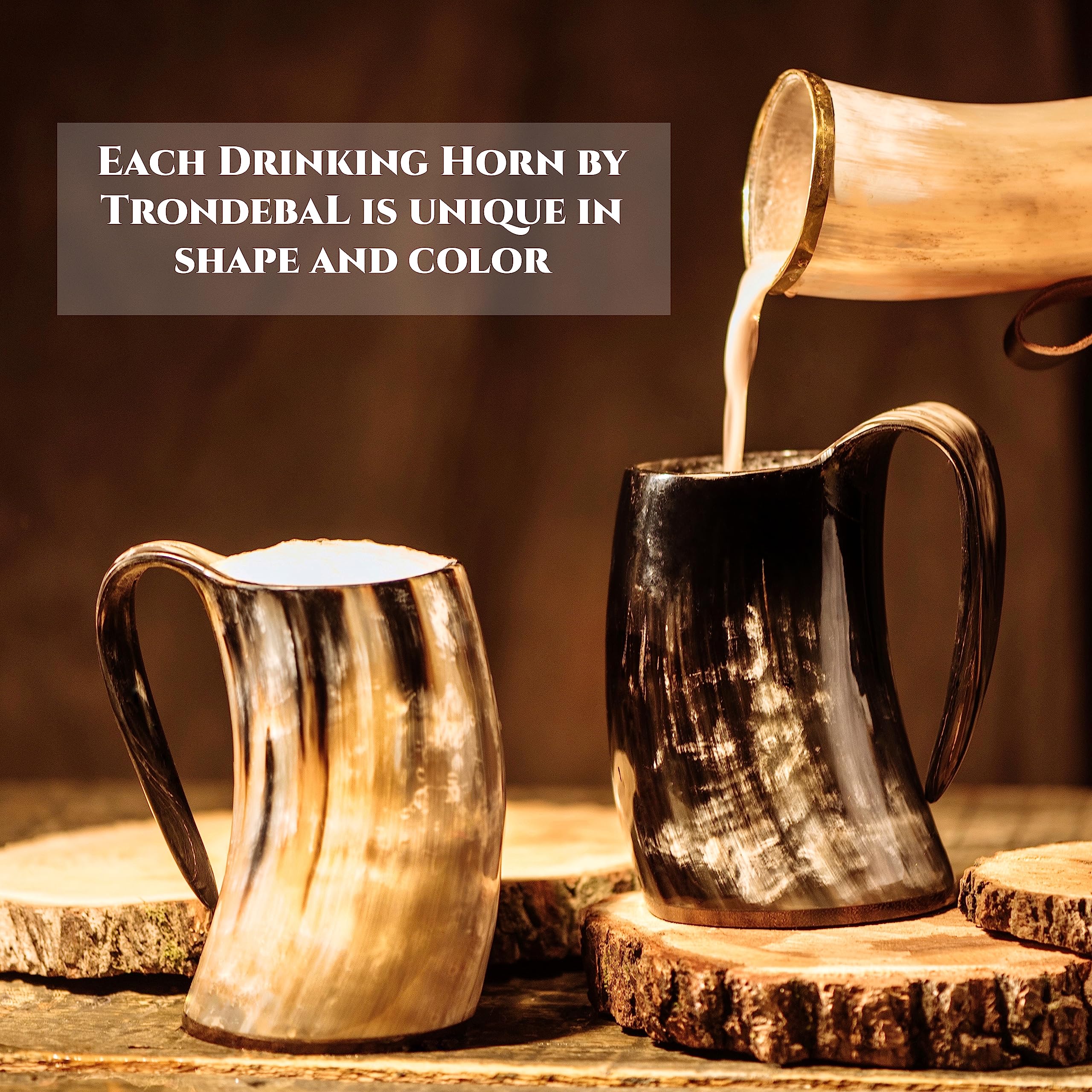 Trondebal texture and grain detail showing natural horn uniqueness