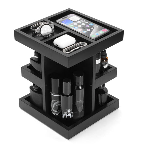 TRQWRO front view showing three-tier organizer and tidy display benefit