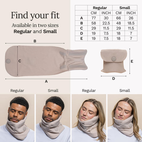 Trtl pillow folded into travel bag showing lightweight packability