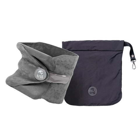 Trtl pillow front view showing ergonomic shape and lightweight benefit