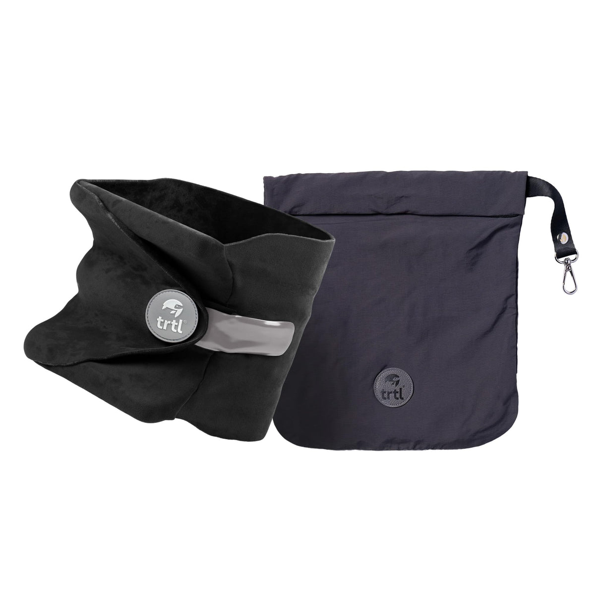 Trtl pillow front view showing ergonomic support and improved travel comfort