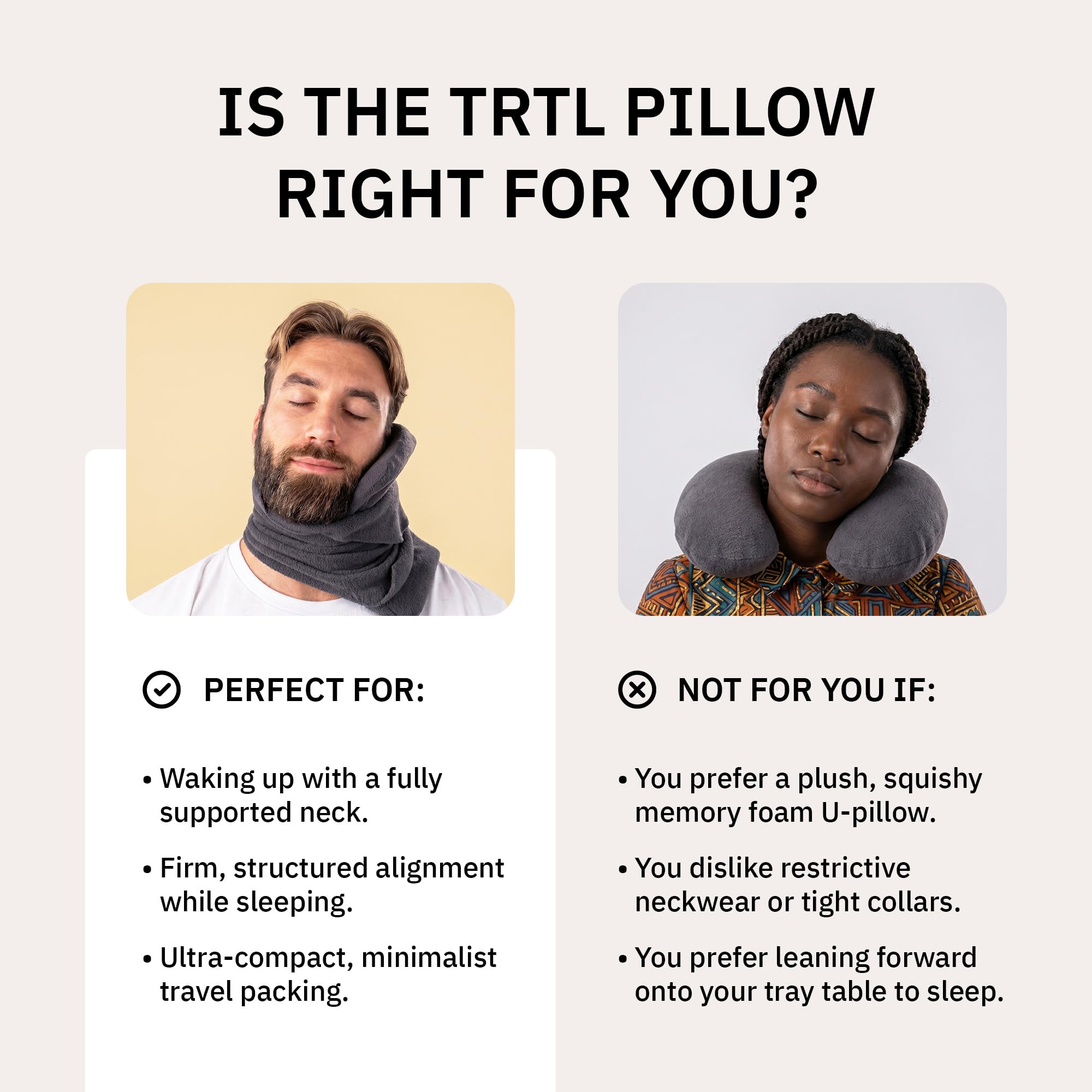 Trtl pillow internal support close-up showing stable neck alignment benefit