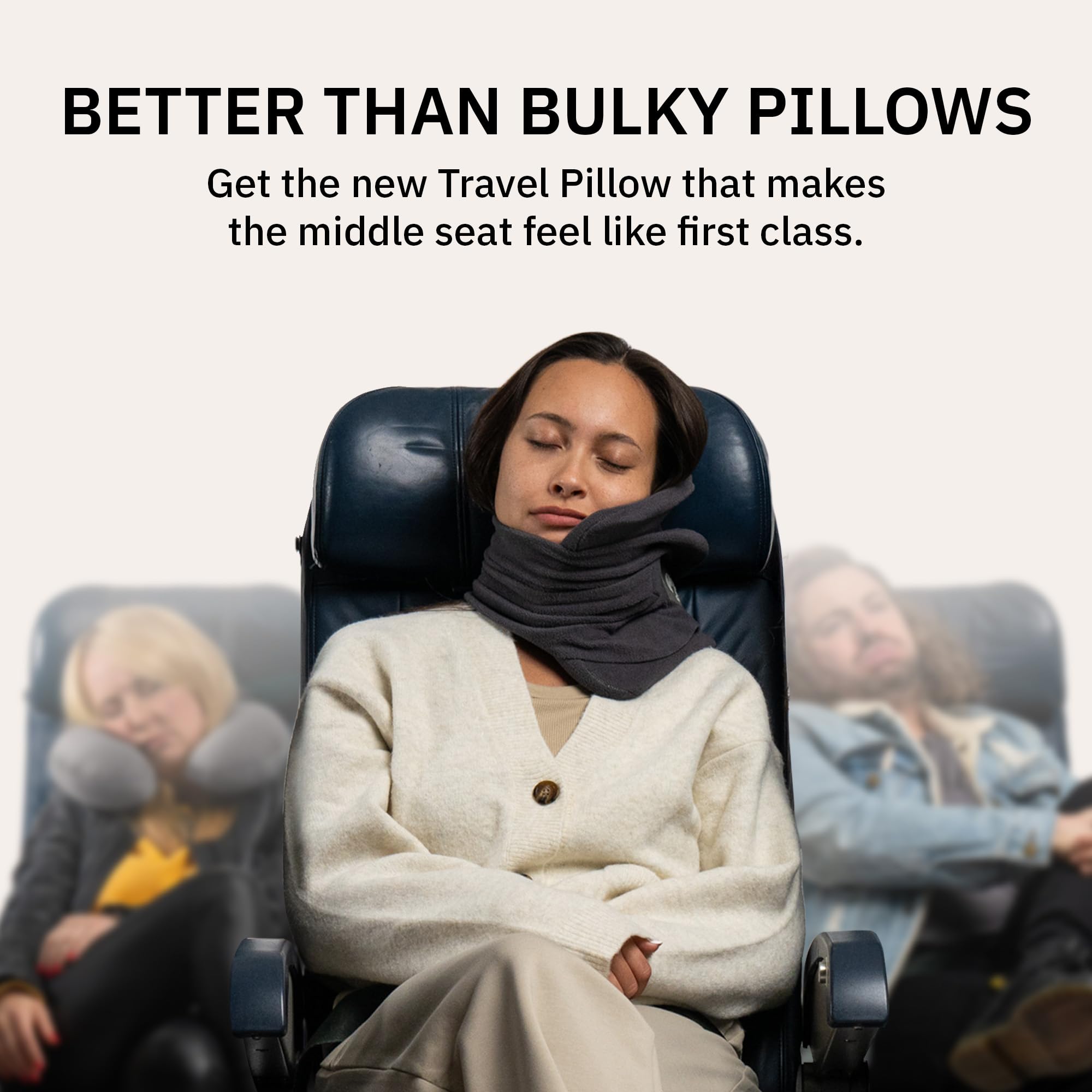 Trtl pillow held in hand to show compact size and easy packing