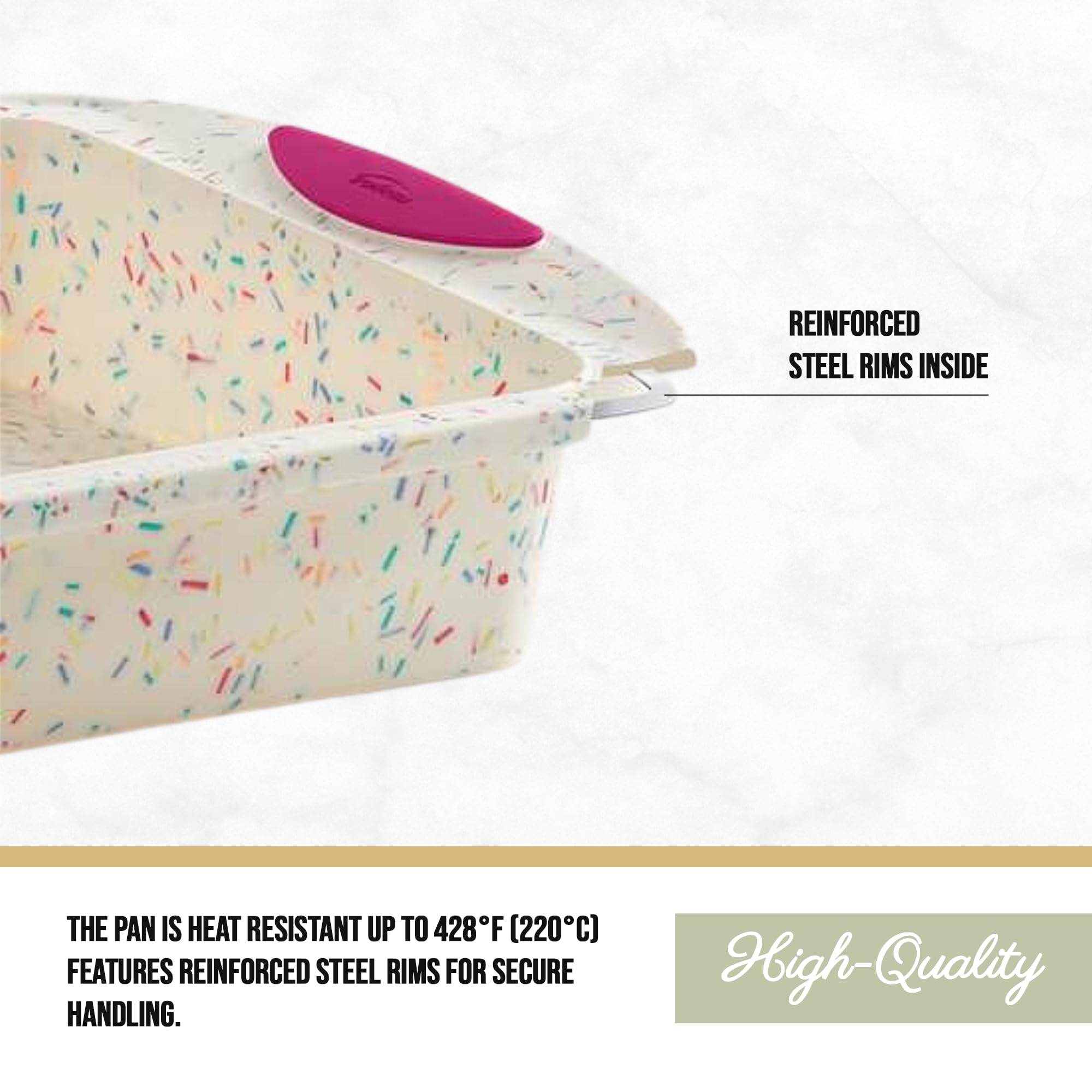 Trudeau Confetti silicone texture detail illustrating nonstick surface and easy release