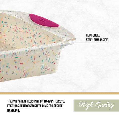 Trudeau Confetti silicone texture detail illustrating nonstick surface and easy release
