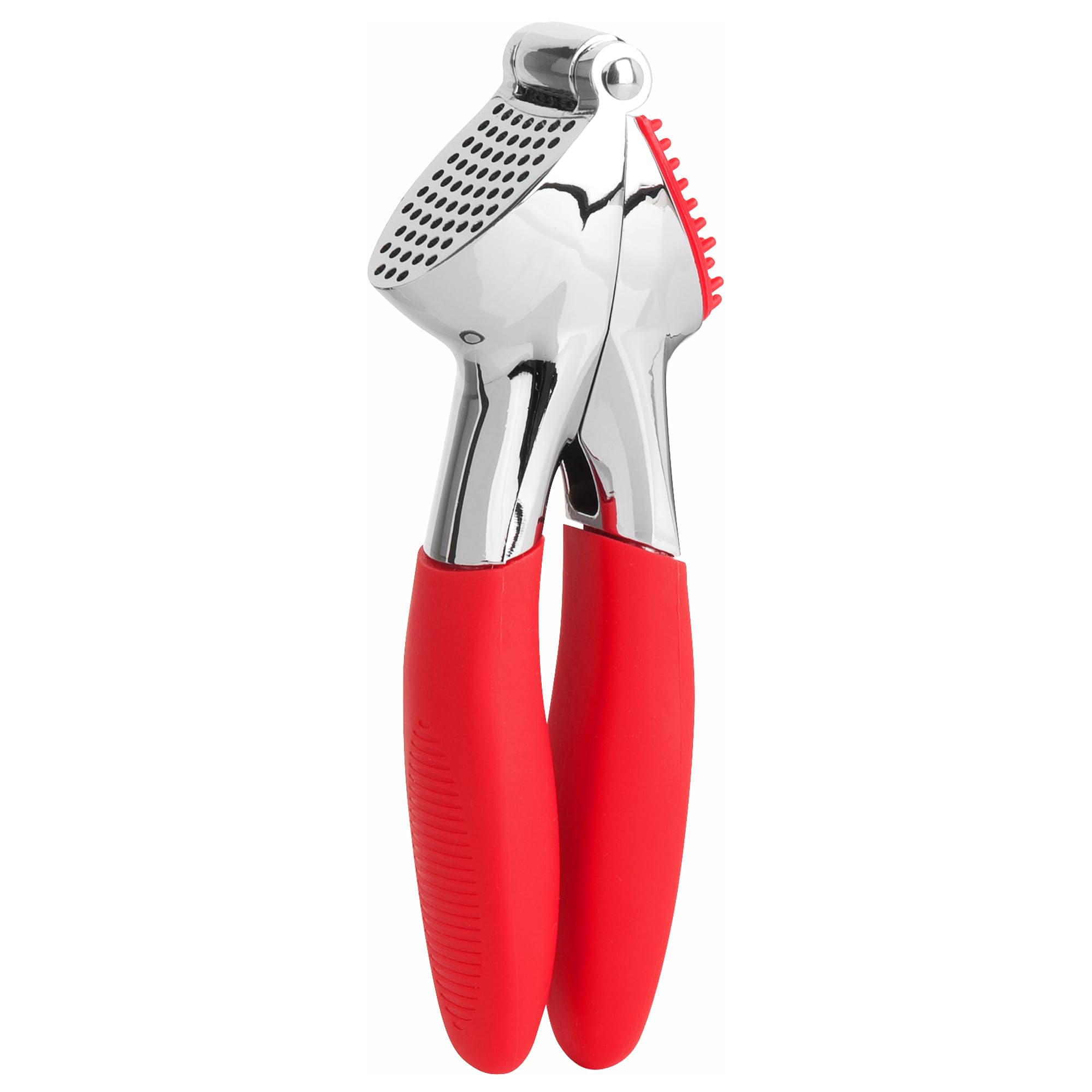 Trudeau garlic press front view showing compact durable design and ease