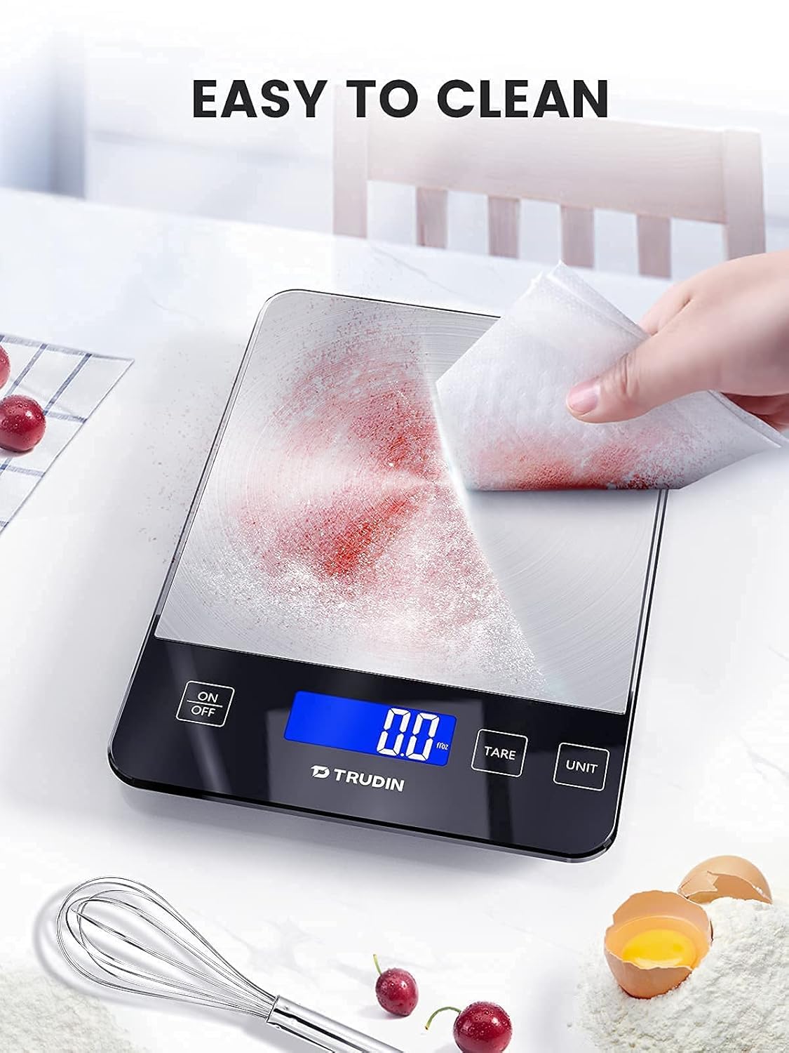 TRUDIN boxed package with USB cable and batteries included, ready-to-use convenience benefit