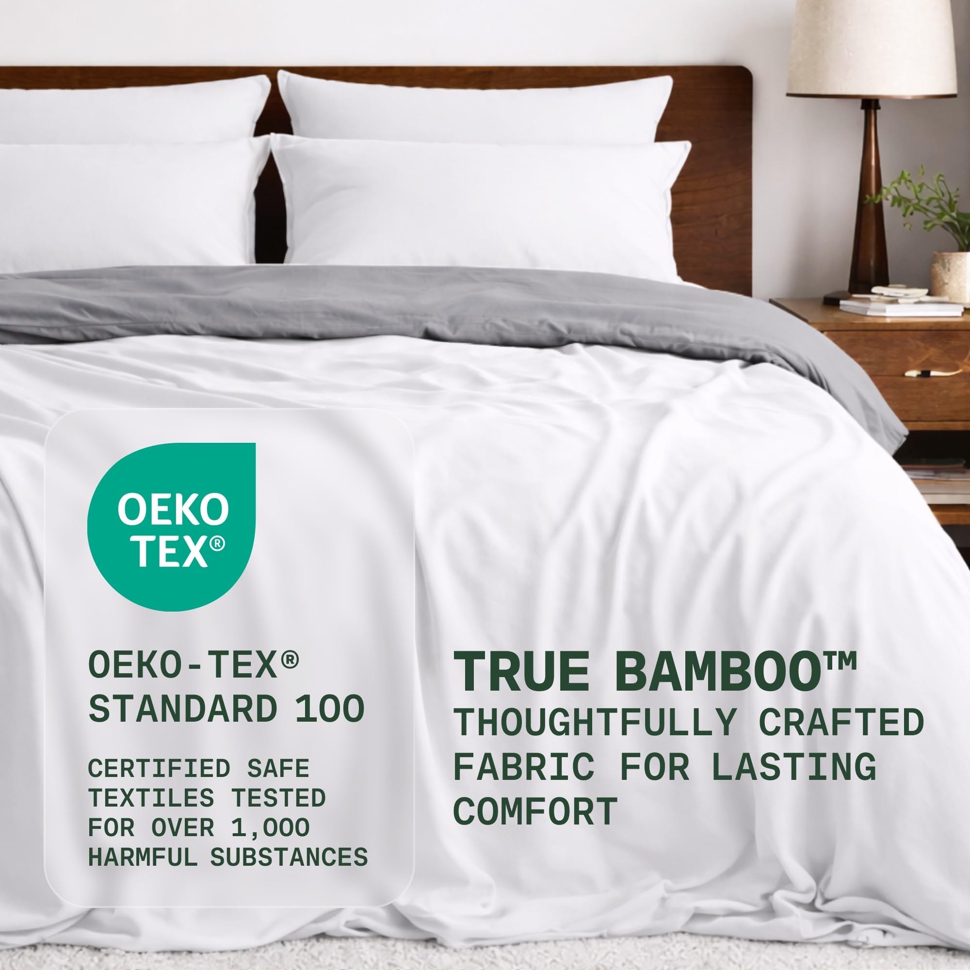 TRUE BAMBOO neatly folded sheet set showing neat packaging and easy storage