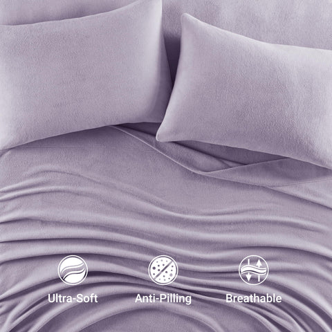 True North by Sleep Philosophy flat sheet spread on bed illustrating full coverage and smooth drape