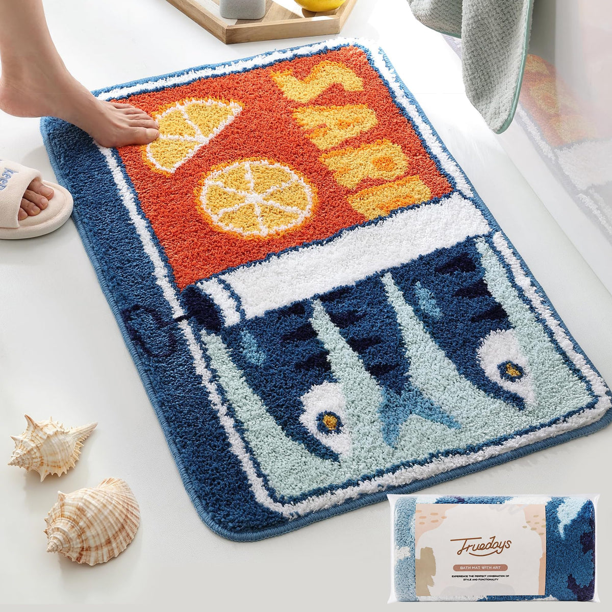TRUEDAYS front view showing sardine can design and playful colors for fun decor