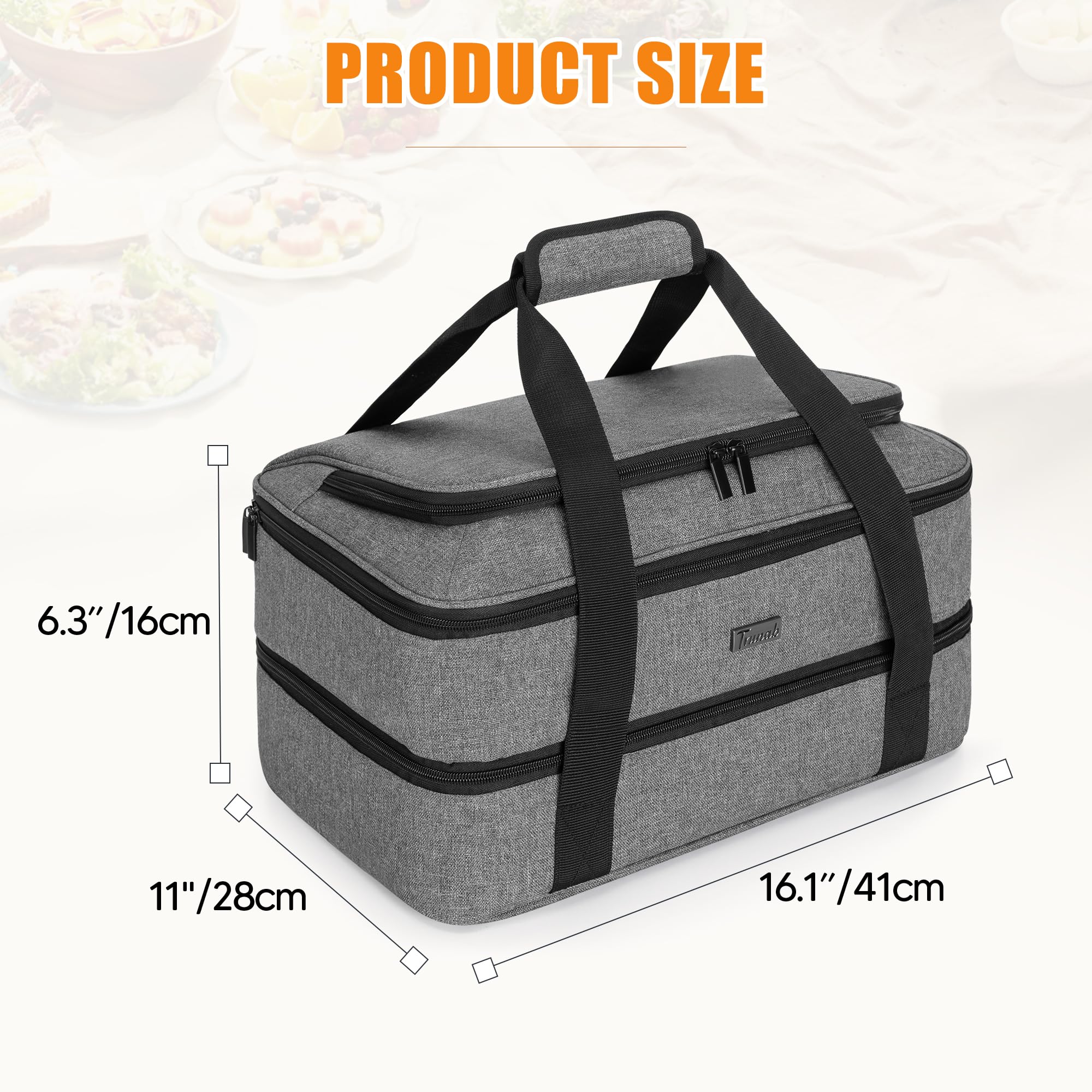 Trunab insulated aluminum foil lining detail highlighting easy-to-clean temperature retention