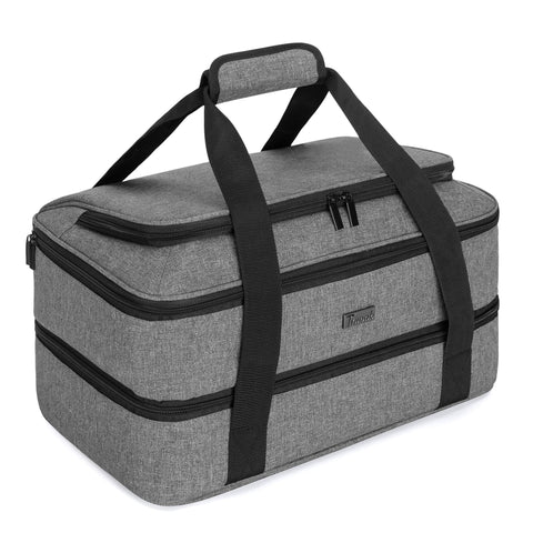 Trunab front view of carrier showing dual compartments and durable exterior for secure transport
