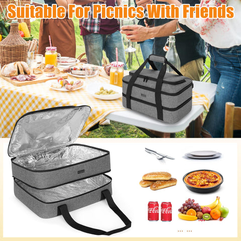 Trunab beside a 9x13 baking dish to show size and fit for confident meal delivery