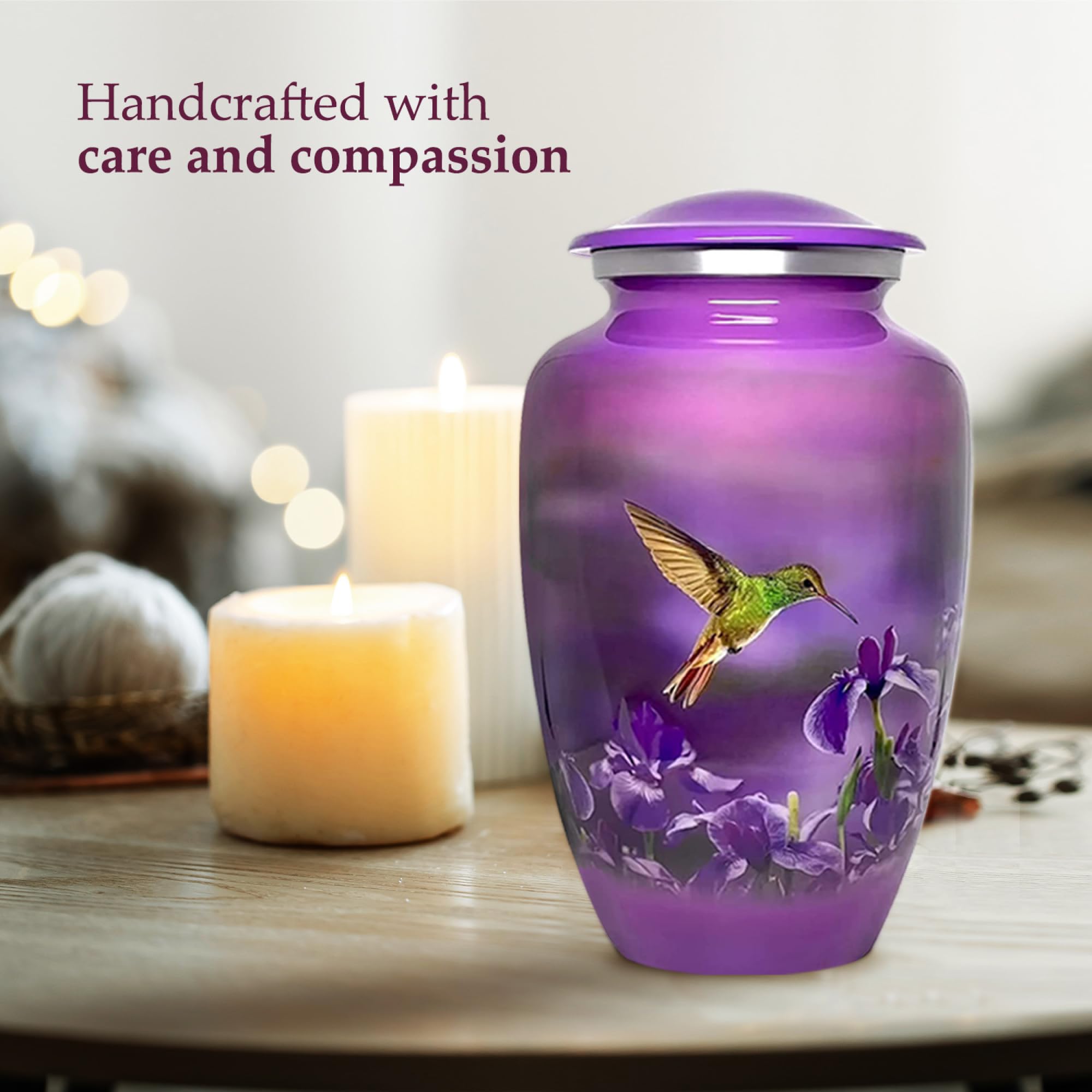 Trupoint Memorials urn in a tasteful home memorial setting offering comforting presence