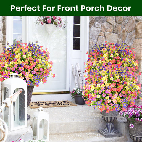 trytuny artificial lavender in a porch planter showing weather-resistant styling for outdoor use