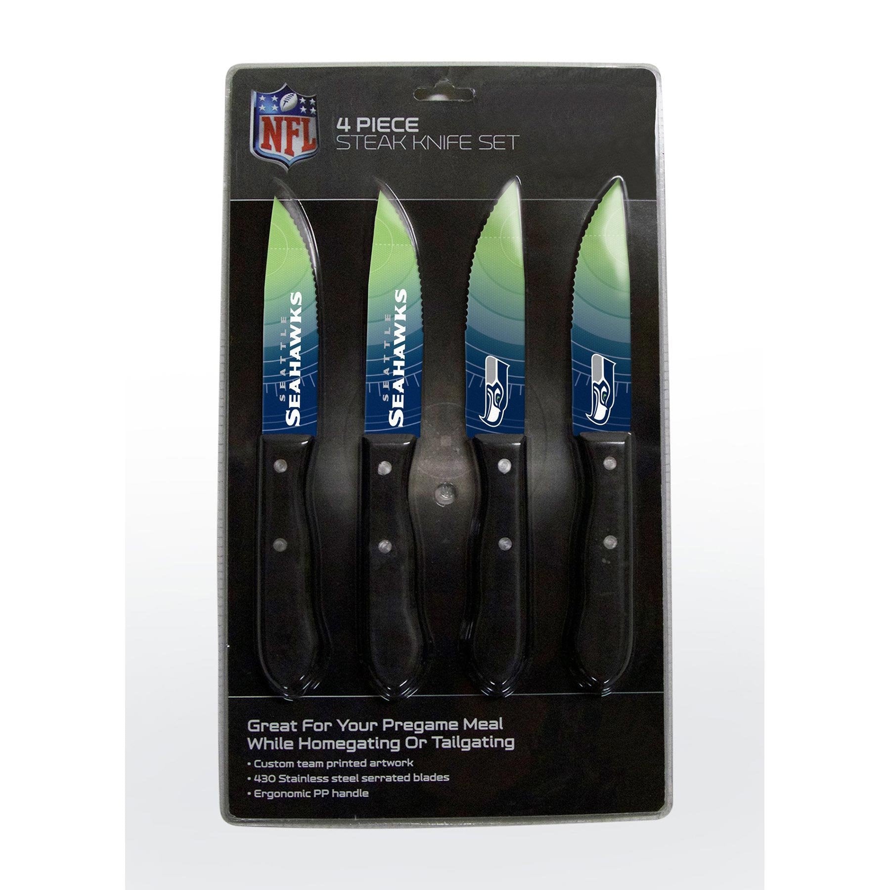 TSV Seattle Seahawks double-riveted non-slip handle detail showing secure grip advantage