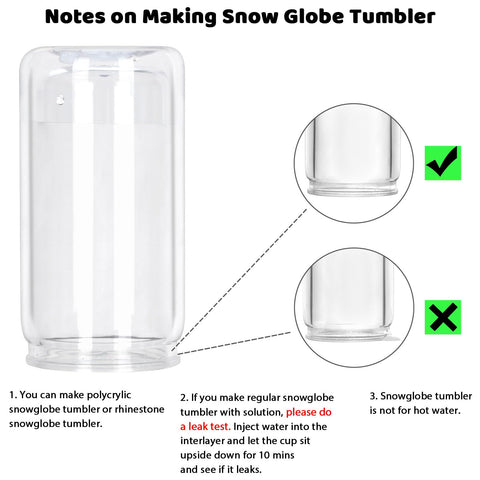 Tswofia tumbler filled with glitter demonstrating snow globe visual effect